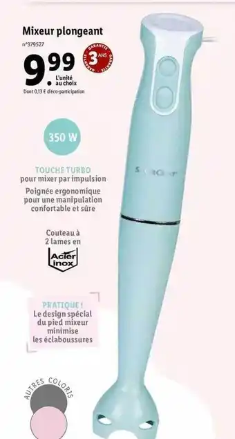 Lidl Mixeur plongeant silvercrest offre