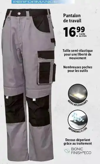 Lidl Pantalon de travail offre
