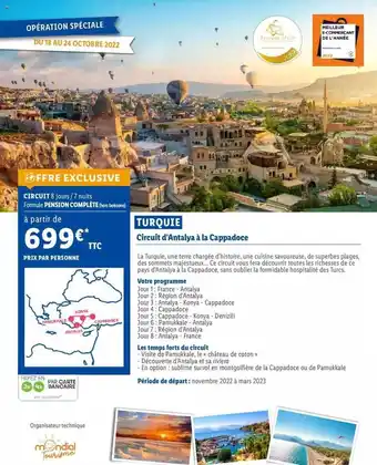 Lidl Turquie : circuit d'antalya à la cappadoce offre