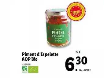 Lidl Piment d'espelette aop bio offre