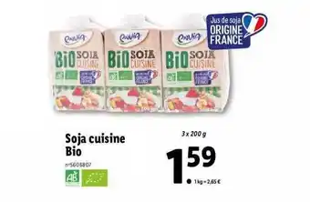 Lidl Soja cuisine bio envia offre