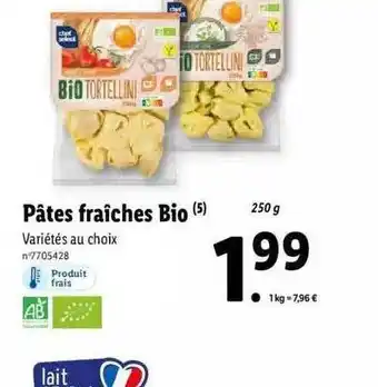 Lidl Pâtes fraîches bio chef select offre