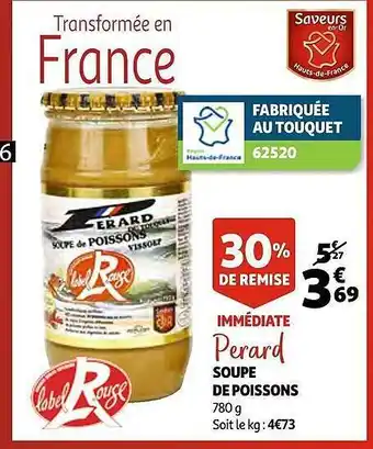 Auchan Soupe de poissons perard offre