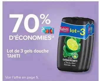 Carrefour Lot de 3 gels douche tahiti offre