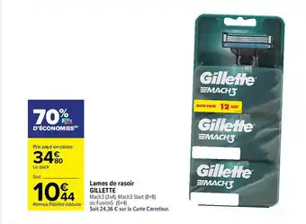 Carrefour Lames de rasoir gillette offre