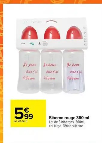 Carrefour Biberon rouge 360 ml offre