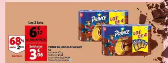 Auchan Prince au chocolat au lait lu offre