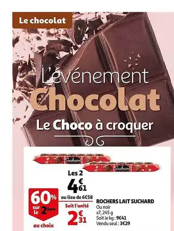Auchan Rochers lait suchard offre