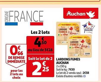 Auchan Lardons fumés auchan offre