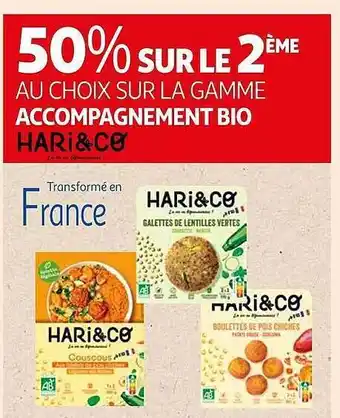 Auchan La gamme accompagnement bio hari&co offre