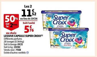 Auchan Lessive capsules super croix offre