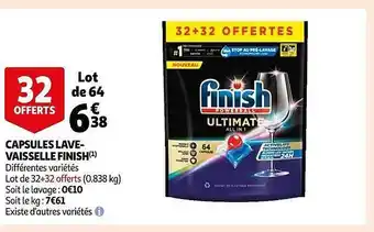 Auchan Capsules lave-vaisselle finish offre