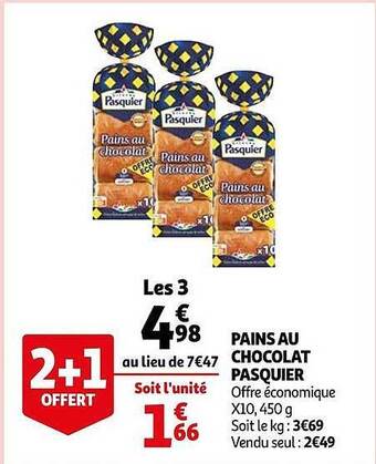 Auchan Pains au chocolat pasquier offre