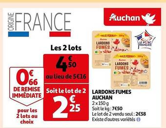 Auchan Lardons fumés auchan offre