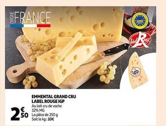 Auchan Emmental grand cru label rouge igp offre