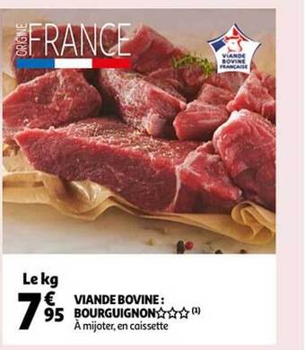 Auchan Viande bovine : bourguignon *** offre