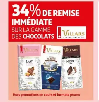 Auchan La gamme des chocolats villars offre