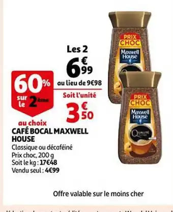 Auchan Café bocal maxwell house offre