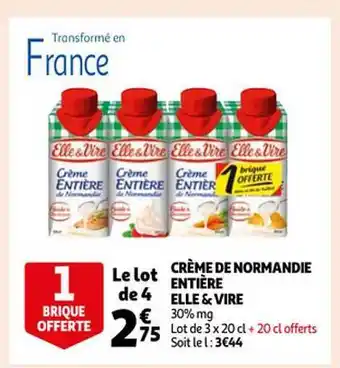Auchan Crème de normandie entière elle & vire offre