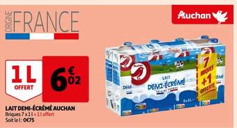 Auchan Lait demi-écrémé auchan offre