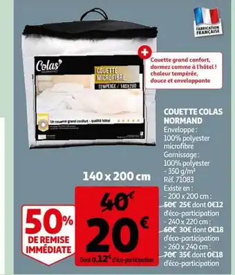 Auchan Couette colas normand offre