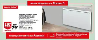 Radiateur électrique 1000w à inertie céramique - uno