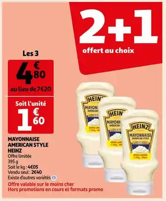 Auchan Mayonnaise american style heinz offre