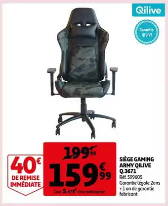 Auchan Siège gaming army qilive q.3671 offre