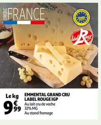 Auchan Emmental grand cru label rouge igp offre