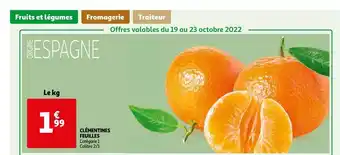 Auchan Clémentines feuilles offre