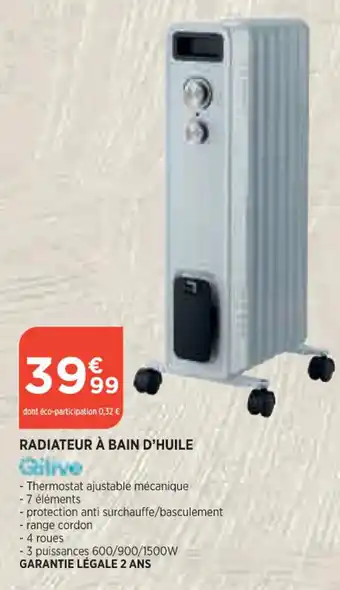 Bi1 Radiateur A Bain D'Huile offre