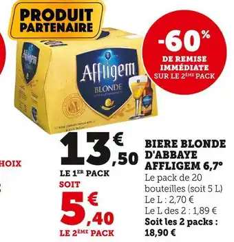 U Express Affligem biere blonde d'abbaye 6,7° offre