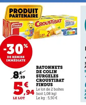U Express Batonnets de colin surgeles croustibat findus offre