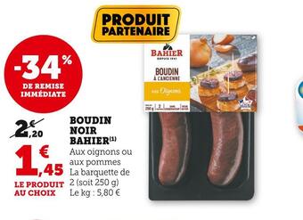 U Express Bahier boudin noir offre