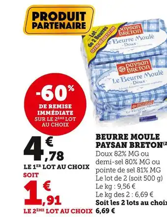 Super U Paysan breton beurre moule offre