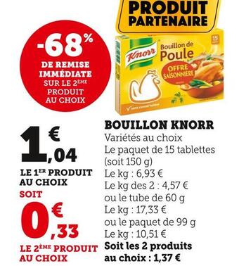 Super U Knorr bouillon offre