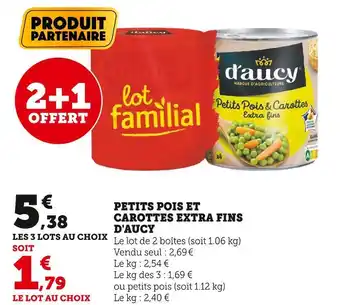 Super U D'aucy petits pois et carottes extra fins offre