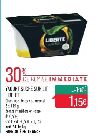Match Yaourt Sucre Sur Lit Liberte offre