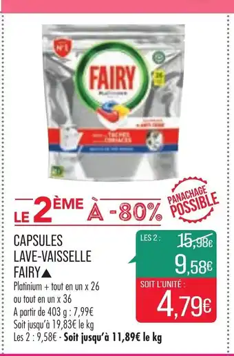 Match Capsules Lave-Vaisselle Fairy offre