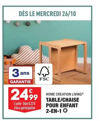 ALDI Table/Chaise Pour Enfant 2-en-1 offre