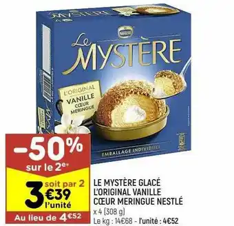 Leader Price Le mystère glacé l'original vanille coeur meringue nestlé offre