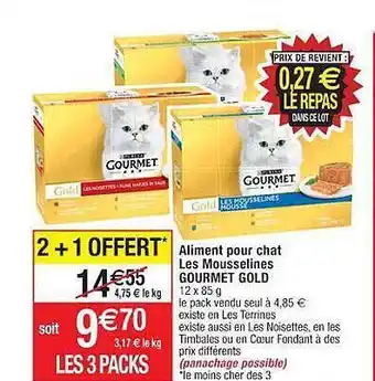 Aliment pour chat les mousselines gourmet gold