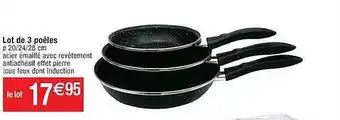 Cora x Carrefour Lot de 3 poêles offre