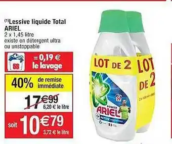 Cora x Carrefour Lessive liquide total ariel offre