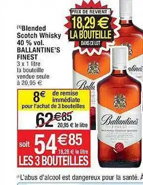Cora x Carrefour Blended scotch whisky 40% vol. ballantine's finest offre