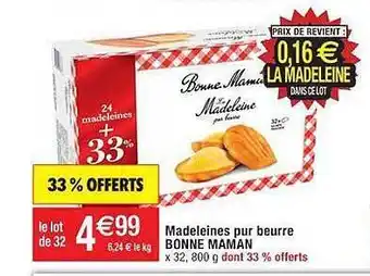Cora x Carrefour Madeleines pur beurre bonne maman offre