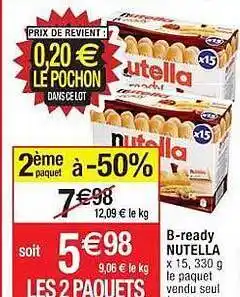 Cora x Carrefour B-ready nutella offre