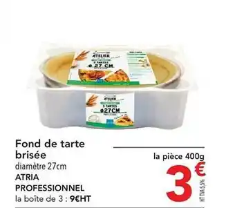 METRO Fond de tarte brisée atria professionnel offre
