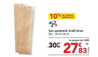 METRO Sac sandwich kraft brun offre