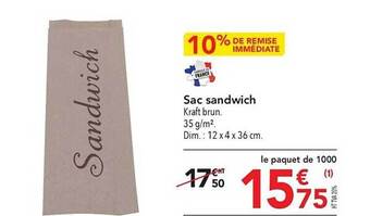 METRO Sac sandwich offre